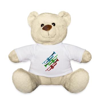 Trompette vintage tricolore - Nounours - blanc - Devant