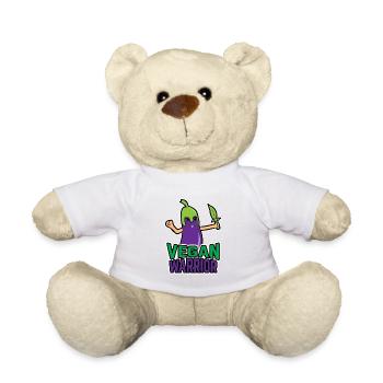 Guerriers végétaliens aubergine - Nounours - blanc - Devant