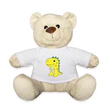 Bébé dragon dinosaure jaune - Nounours - blanc - Devant