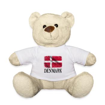 Danemark, drapeau du Danemark - Nounours - blanc - Devant