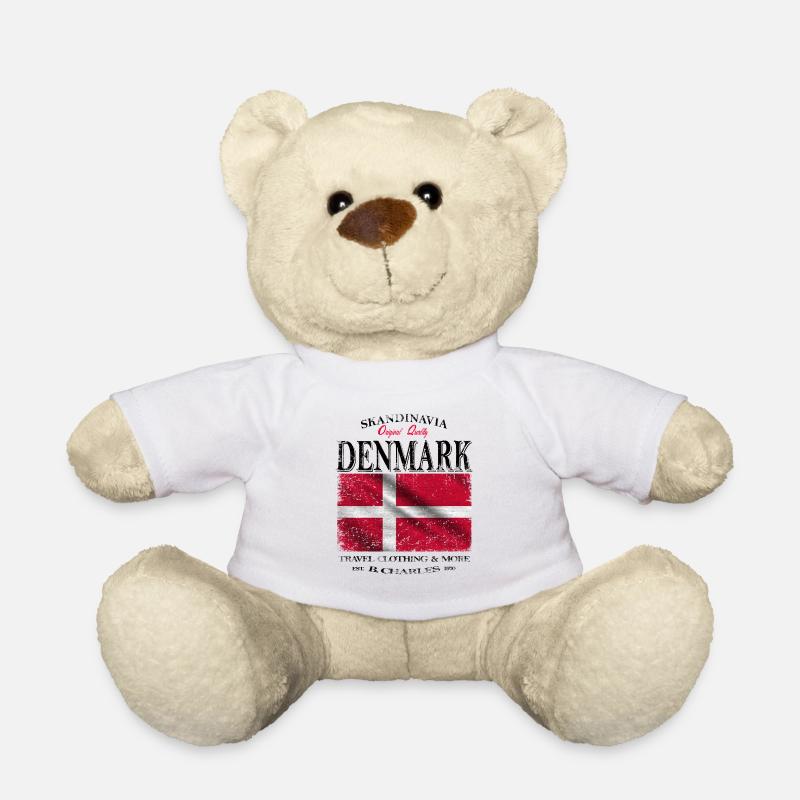 Denmark,Dänemark Flagge - Teddy - Weiß