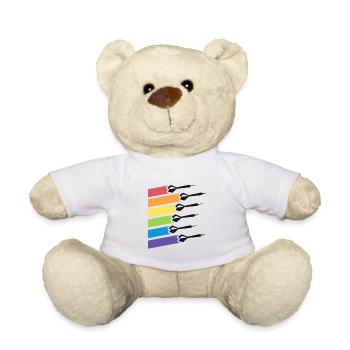 Chemises de fléchettes rétro pour hommes, femmes, Ligue de fléchettes - Nounours - blanc - Devant