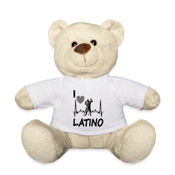 J’aime danser le coeur latino dansant couple de danse - Nounours - blanc - Devant