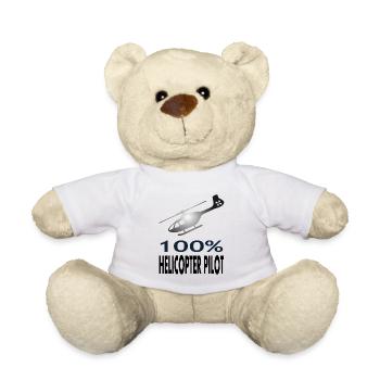 Helikopter Pilot Hubschrauber fliegen Geschenkidee - Teddy - Weiß - Vorne