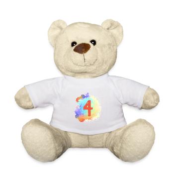 4 Zahl Klecks - Teddy - Weiß - Vorne