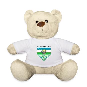 Uzbekistan Flag Homeland Uzbek Gift - Teddy Bear - white - Front