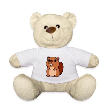 Biber Comic Tier - Teddy - Weiß - Vorne