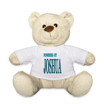 Powered by Joshua Ich bin Joshua König Geschenk - Teddy - Weiß - Vorne