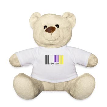 Unbezahlbares Geschlecht Nichtbinärer Stolz Barcode diskret - Teddy - Weiß - Vorne