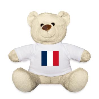 France Paris Eiffel Tower French Flag Fun - Teddy Bear - white - Front