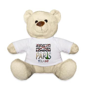 Paris Frankreich Pariser Eiffelturm Geschenkidee - Teddy - Weiß - Vorne