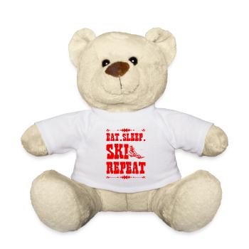 Eat Sleep Ski Repeat - Teddy Bear - white - Front
