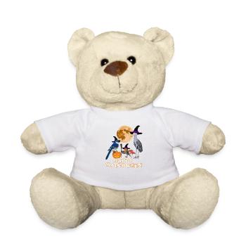 Robin Halloween Citrouille Lune Oiseau Biologiste - Nounours - blanc - Devant