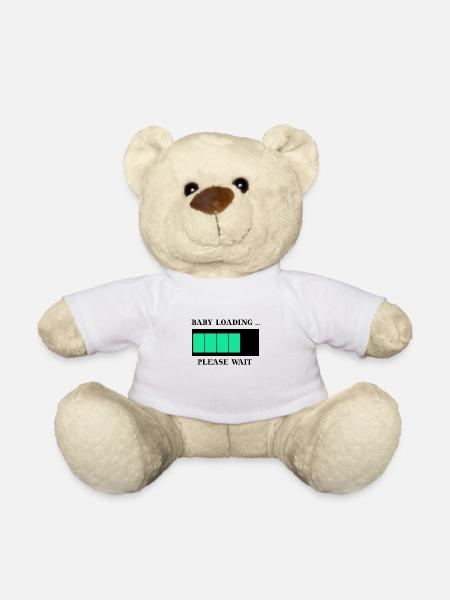 Baby loading please wait schwanger lustig Geschenk - Teddy - Weiß
