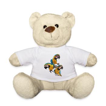 The blue and yellow macaw - Teddy Bear - white - Front