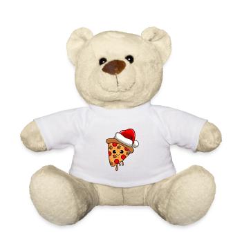 Pizza Christmas Comic Xmas - Teddy Bear - white - Front