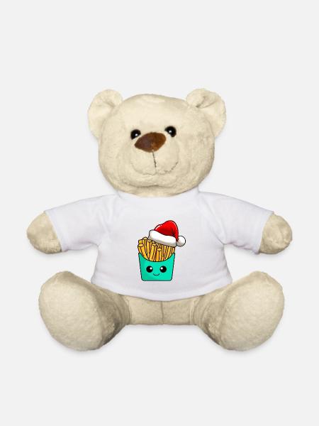 Pommes Weihnachten Comic Xmas - Teddy - Weiß