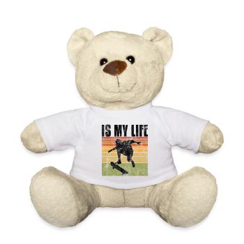 Le skate est ma vie Skateboard Skateboard Cadeau de skateboard - Nounours - blanc - Devant