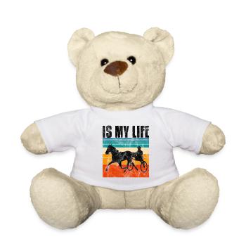 Is my life Trabreiter Trabrennen Trabreiten Retro - Teddy - Weiß - Vorne