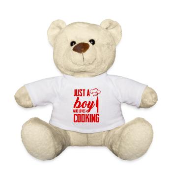 junge liebt kochen - Teddy - Weiß - Vorne