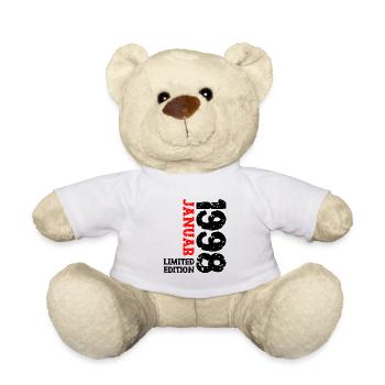 1998 Januar Limited Edition Deko Geburtstag Outfit - Teddy - Weiß - Vorne