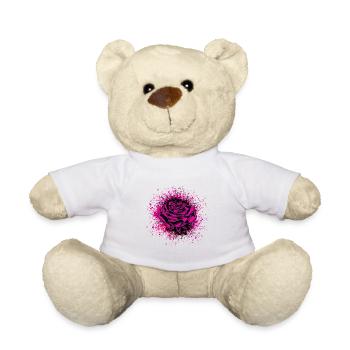 Rose Illustration - Nounours - blanc - Devant