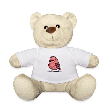 Illustration Comic Cute Kawaii Bird Pink Birdie - Teddy Bear - white - Front