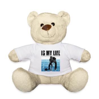 Curling is my life Curler Eisstockschießen Retro - Teddy - Weiß - Vorne