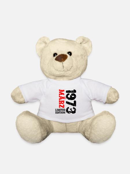 1973 März Limited Edition Geburtstag Geschenk - Teddy - Weiß