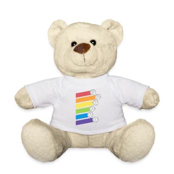 Retro Volleyball Regenbogen Volleyball Team Trainer - Teddy - Weiß - Vorne