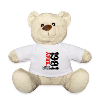 1981 avril édition limitée cadeau d’anniversaire - Nounours - blanc - Devant