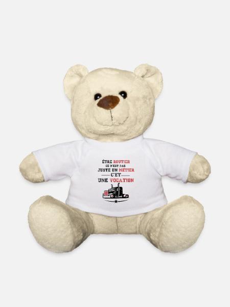 Routier vocation, cadeau chauffeur routier - Nounours - blanc