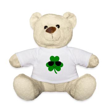 St Patricks Day Accessoires Ireland Shamrock Deko - Teddy - Weiß - Vorne