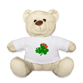 Accessoires de la Saint-Patrick Irlande Shamrock Décoration - Nounours - blanc - Devant