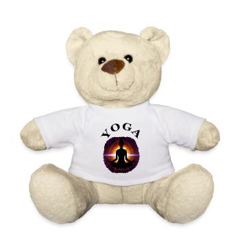 ich liebe Yoga Entspannung Meditation Geschenkidee - Teddy - Weiß - Vorne