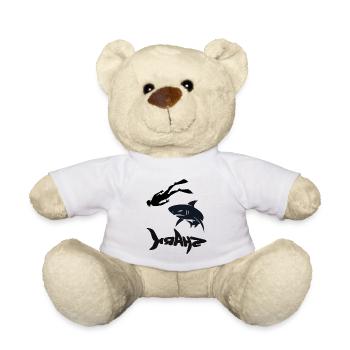 Mit Hai tanzen Geräte Taucher schnorcheln Geschenk - Teddy - Weiß - Vorne