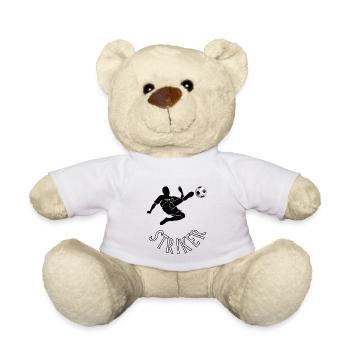 Striker Overhead Kick Football Player Gift Idea - Teddy Bear - white - Front