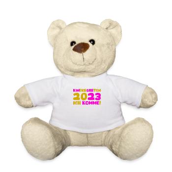 Kindergarten 2023 Ich Komme Mädchen Kita Geschenk - Teddy - Weiß - Vorne