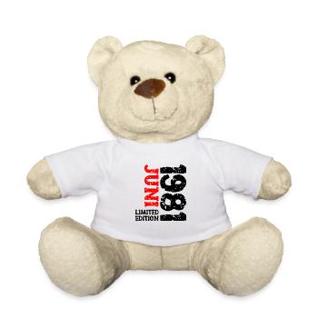 1981 Juni Limited Edition Geburtstag Geschenk - Teddy - Weiß - Vorne