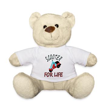 Scooter Rider Scooter Riding Two-Wheeler Gift Idea - Teddy Bear - white - Front