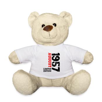1957 August Limited Edition 66th Birthday Outfit - Teddy Bear - white - Front