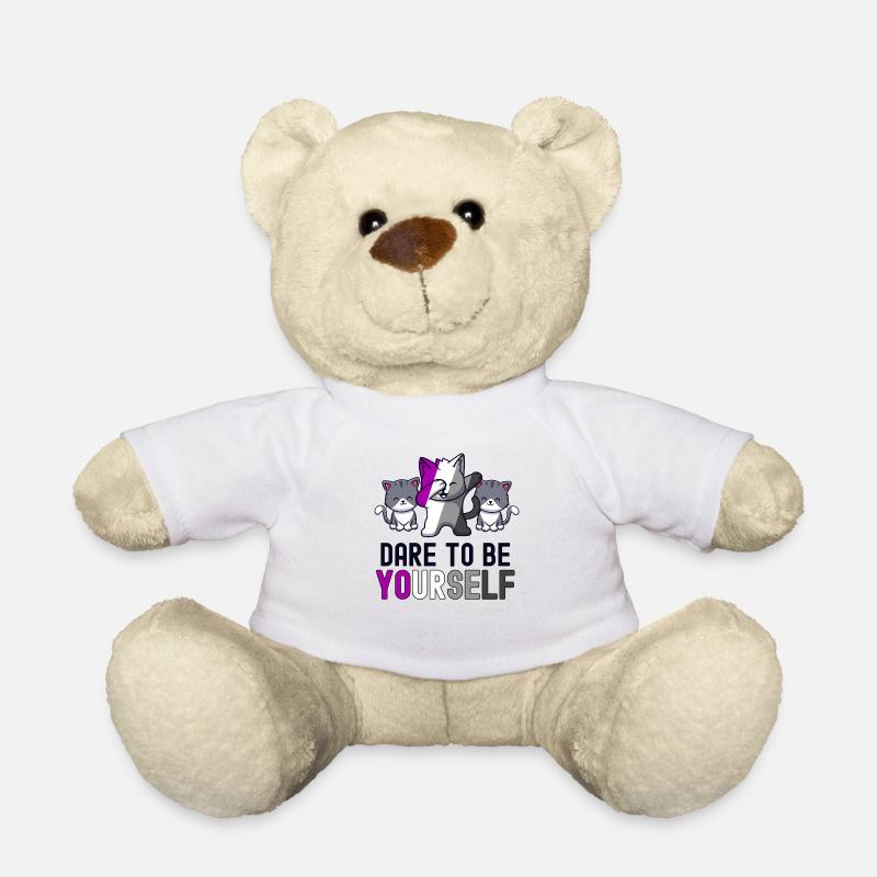 Trauen Sie sich, Sie selbst zu sein Katze Asexueller Stolz Niedlich Kawaii - Teddy - Weiß