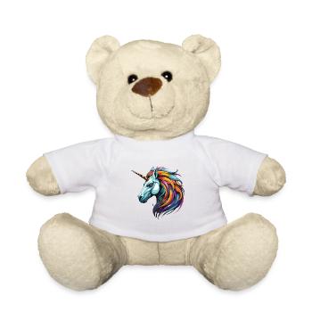 Unicorn Portrait - Teddy Bear - white - Front