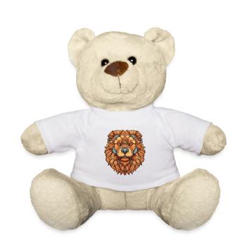 Portrait de chien Chow Chow - Nounours - blanc - Devant