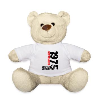 1975 September Limited Edition 48. Geburtstag Deko - Teddy - Weiß - Vorne