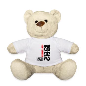 1982 September Limited Edition 41. Geburtstag Deko - Teddy - Weiß - Vorne