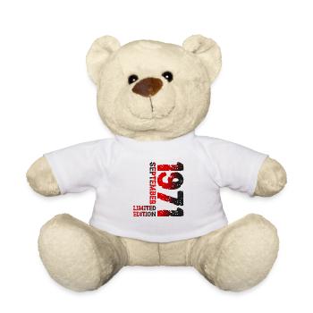 1971 September Limited Edition 52nd Birthday Decoration - Teddy Bear - white - Front