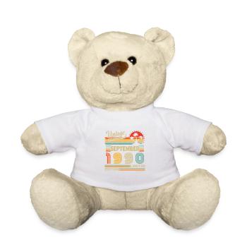 Septembre 1990 Rétro Vintage Cadeau d’anniversaire - Nounours - blanc - Devant