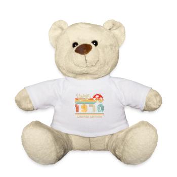 Vintage 1970 Cadeau D'anniversaire - Nounours - blanc - Devant