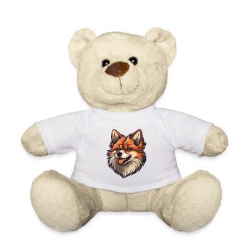 Tête de chien de Poméranie - Nounours - blanc - Devant